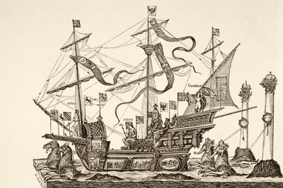 Triumphal vessel drawn on a cart in Brussels in 1558, from 